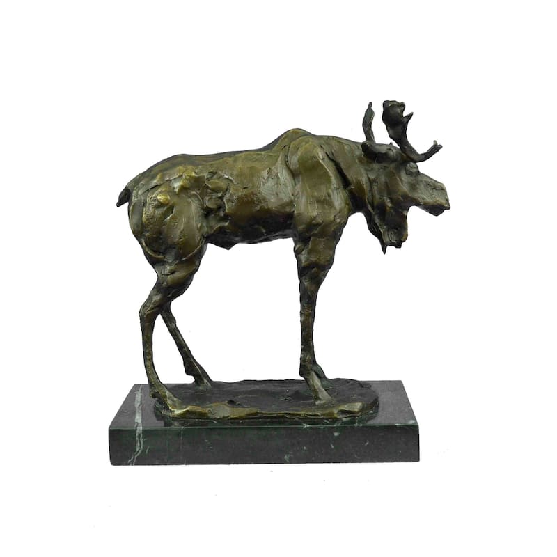 Handmade Bronze Sculpture Statue Moose Musuem Quality Masterpiece Figurine