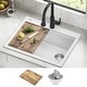 preview thumbnail 63 of 146, KRAUS Bellucci Workstation Topmount Drop-in Granite Kitchen Sink 28" L x 22" W - White