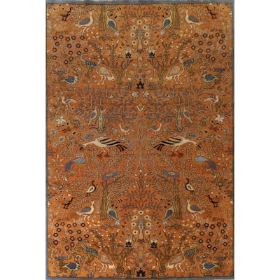 Animals Ziegler Oriental Large Rug Handmade Wool Carpet - 9'10" x 13'9"