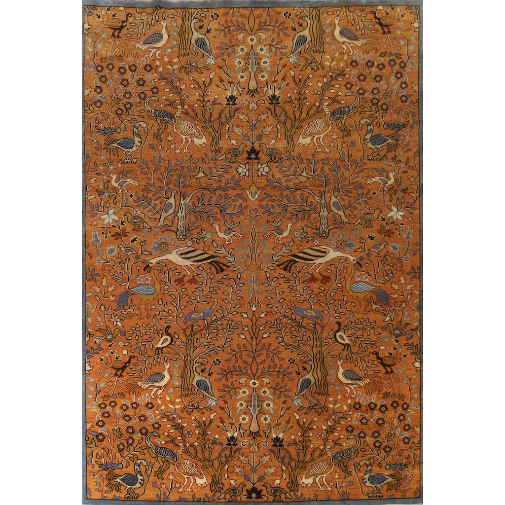 Animals Ziegler Oriental Large Rug Handmade Wool Carpet - 9'10" x 13'9"