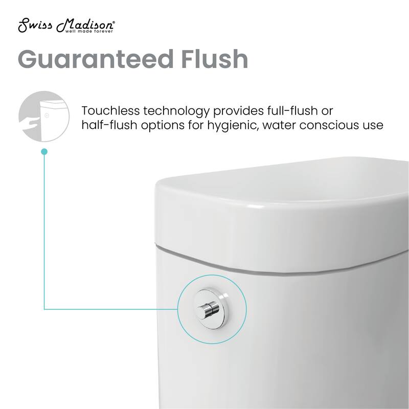 Trocadero One-Piece Elongated Toilet Dual-Flush 1.1/1.6 Gpf, Touchless - 27.55" x 14.55" 30.3"