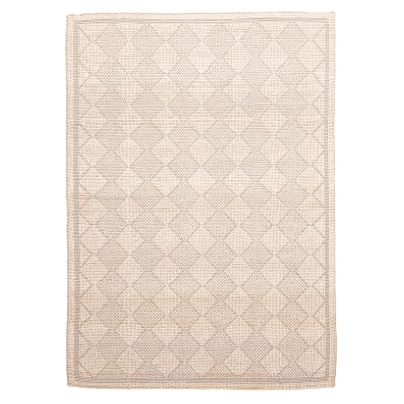 ECARPETGALLERY Braid weave Sienna Beige Wool Rug - 5'2 x 7'4