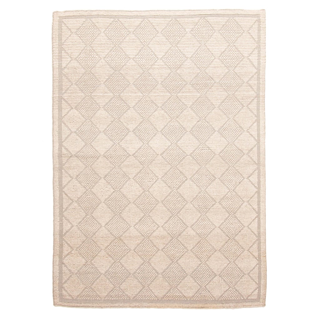 ECARPETGALLERY Braid weave Sienna Beige Wool Rug - 5'2 x 7'4