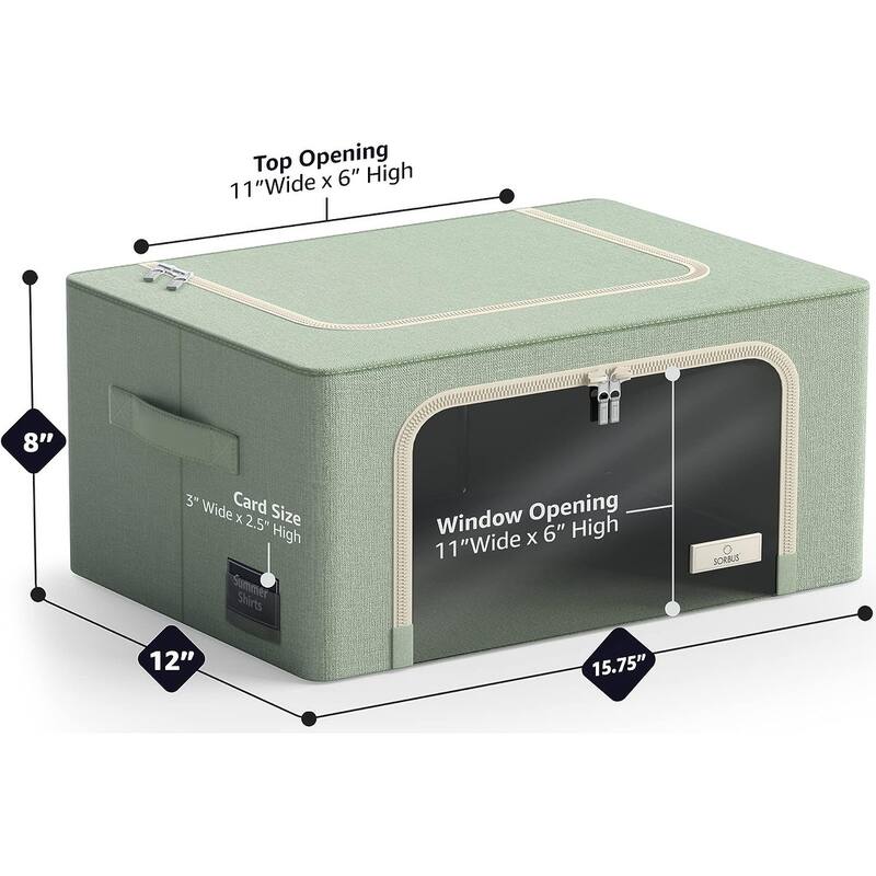 Storage bins with Window (Single) - 8'' H X 15.75'' W X 12'' D