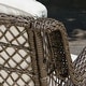 preview thumbnail 17 of 18, Rio Vista Sandstone Outdoor Wicker Sofa Set with Fire Table and Cushions (6-Piece)