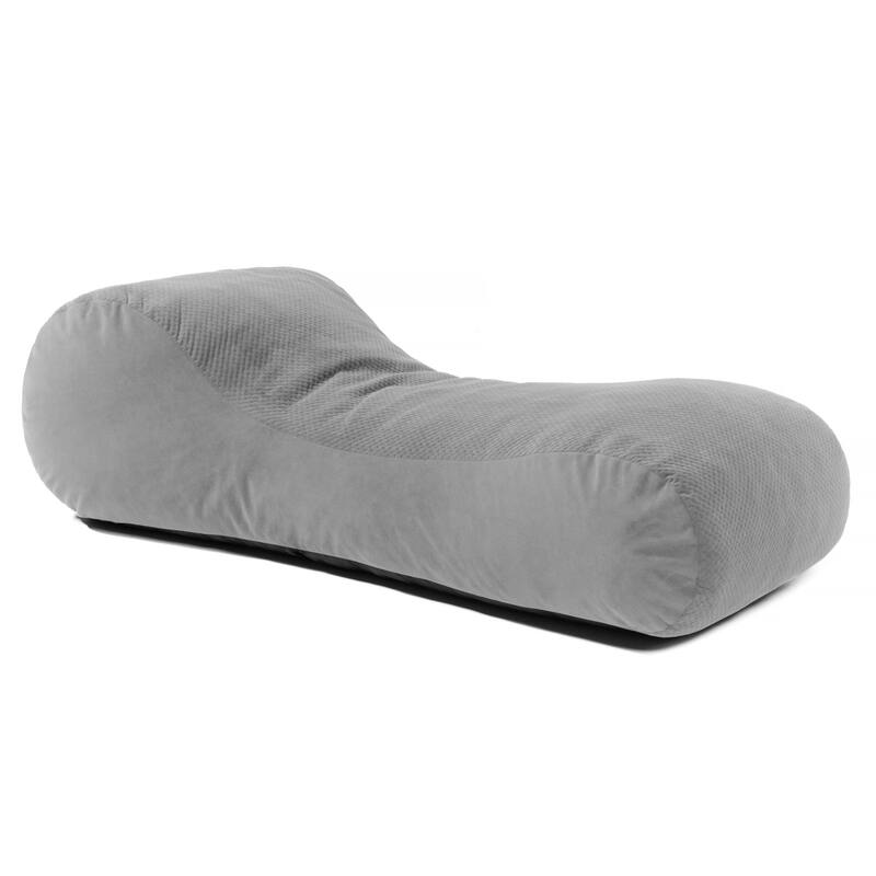 Jaxx Arlo Lounger Bean Bag Chair - Two-Tone - Quilted Microvelvet - Grey