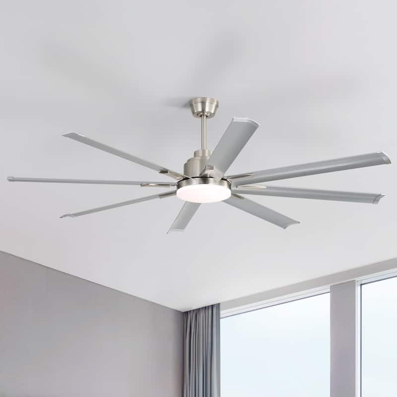 52"/66"/72"/76 Inch Modern Ceiling Fan with Dimmable LED Light ,Remote&APP Control,8 Blades for Large Living Room,Porch