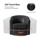 preview thumbnail 10 of 49, HULALA HOME Althea Modern Genuine Leather Swivel Barrel Chair with Solid Wood Base