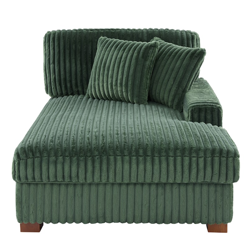Plush Corduroy Chaise Armchair Modular Lounge Sectional Corner Sofa