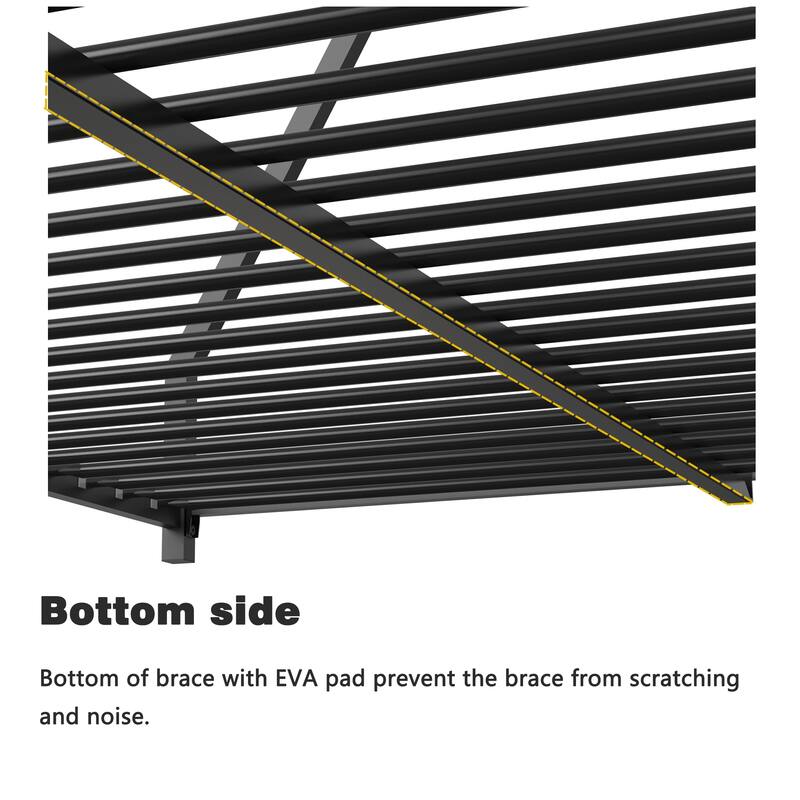 Full Over Full Metal Bunk Bed with Reversible Ladder and Guardrails, Low Profile Design