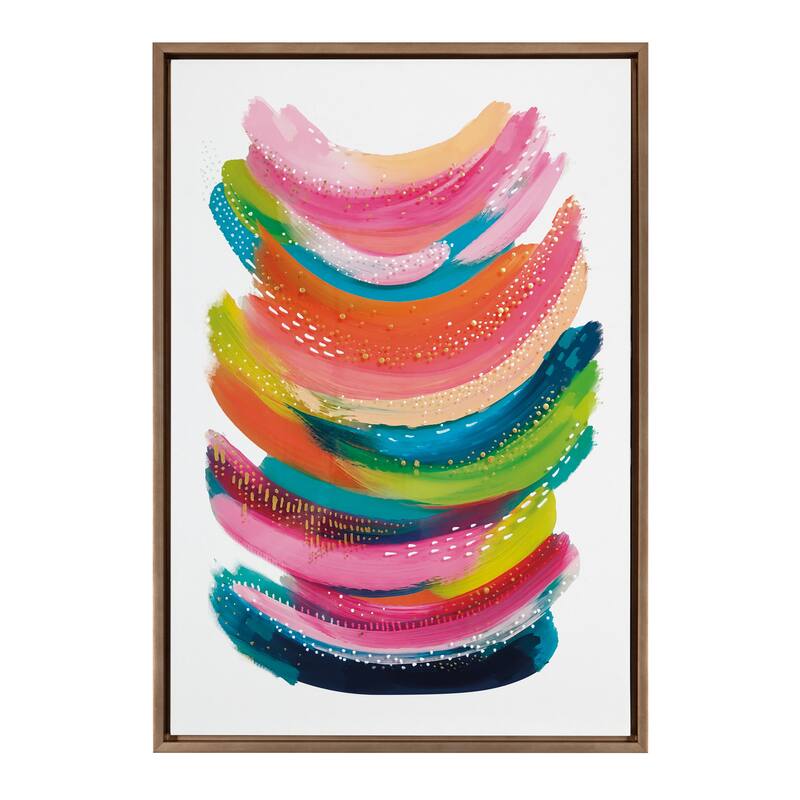 Kate and Laurel Sylvie Bright Abstract Framed Canvas By Jessi Raulet
