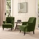 preview thumbnail 27 of 30, Eloise 30" Transitional Velvet Pleated Sock Arm Accent Chair Set of 2 - Olive Green Performance Velvet