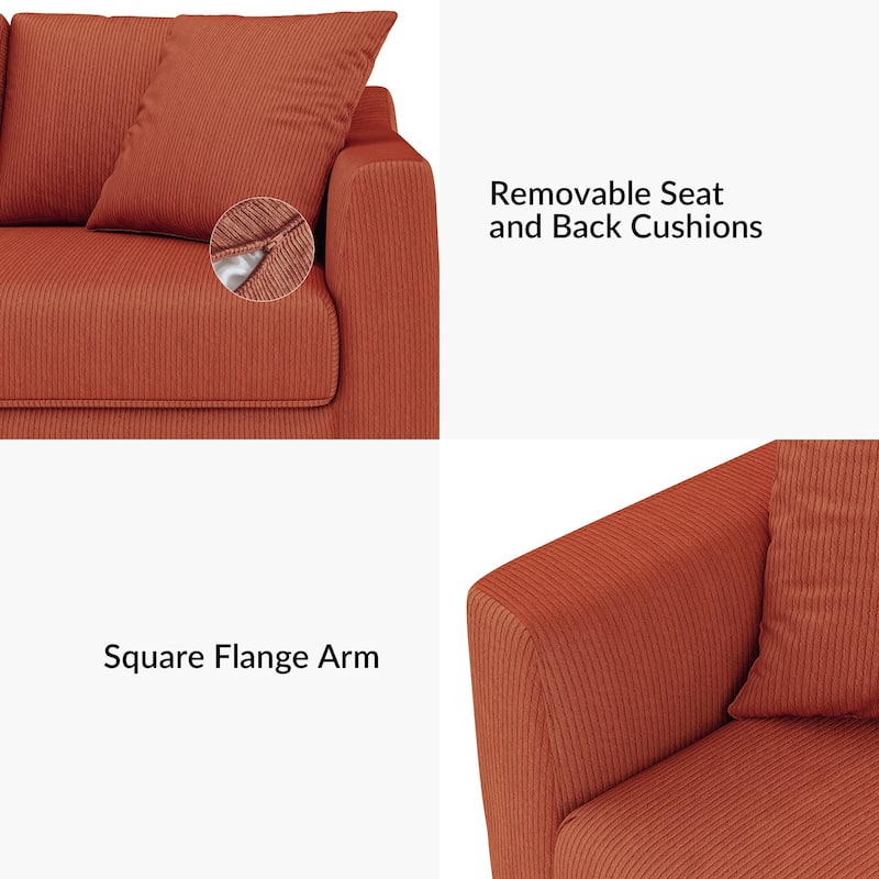 Riccardo 85" Modern Slipcovered Sofa with Square Flange Arm by HULALA HOME