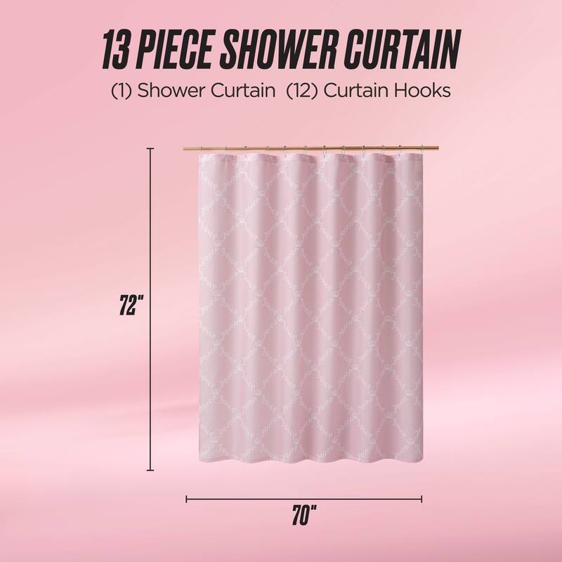 Juicy Couture 13-Piece Shower Curtain and Hooks Set