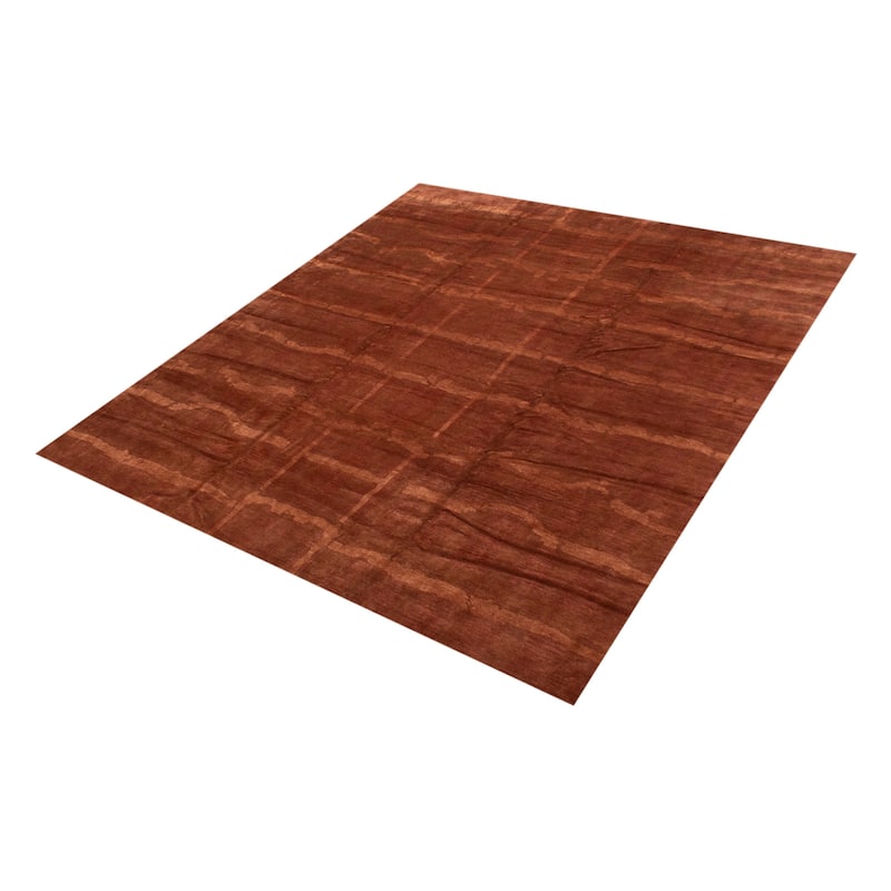 ECARPETGALLERY Hand-knotted Opulence Brown Viscose, Wool Rug - 11'5 x 12'3