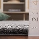 preview thumbnail 34 of 96, SAFAVIEH Border & Stripe Shag Eirny Modern 1.4-inch Thick Rug