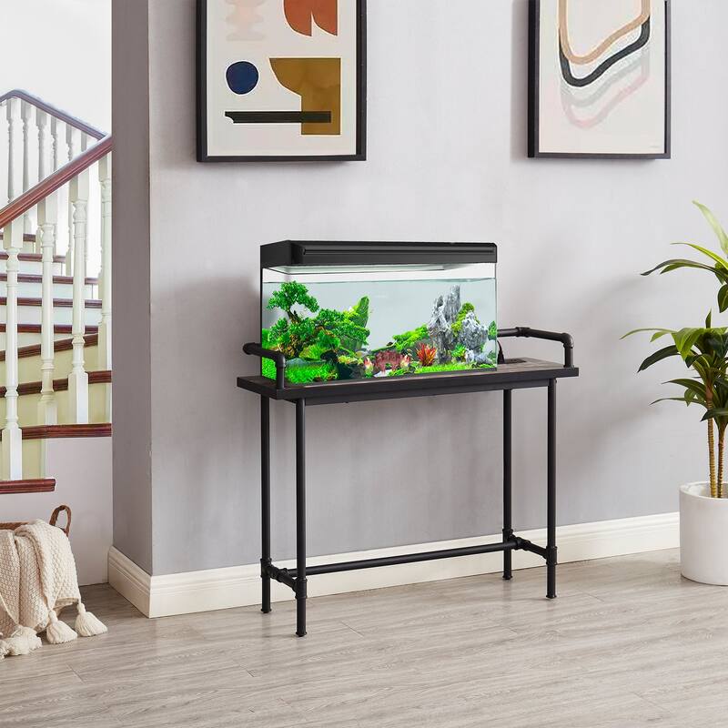 Mid Century Console Table with Power Outlet, Narrow Sofa Table, Sofa Couch Table with Charging Station USB Port