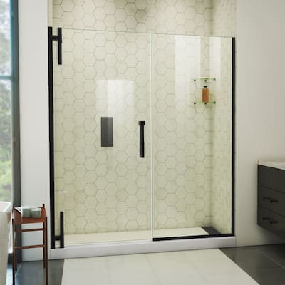 DreamLine Ascend 64-65 in. W x 72 in. H Frameless Pivot Shower Door in Satin Black
