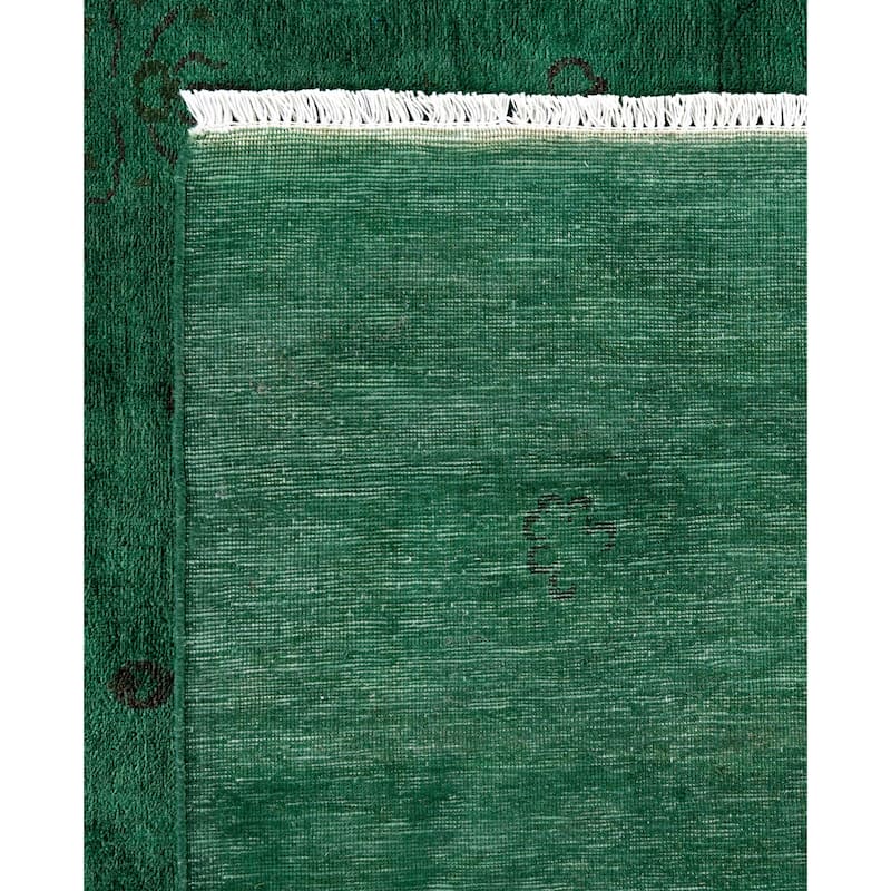 Overdyed One-of-a-Kind Hand-Knotted Area Rug - Green - 6' 3" x 8' 9"