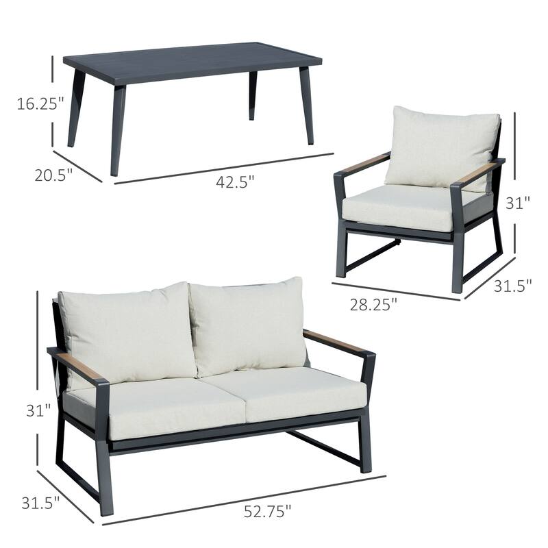 Outdoor Garden Sofa Set with Armchairs