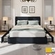 preview thumbnail 11 of 29, Platform Bed with Channel Tufted Corduroy Headboard and 4 Storage Drawers
