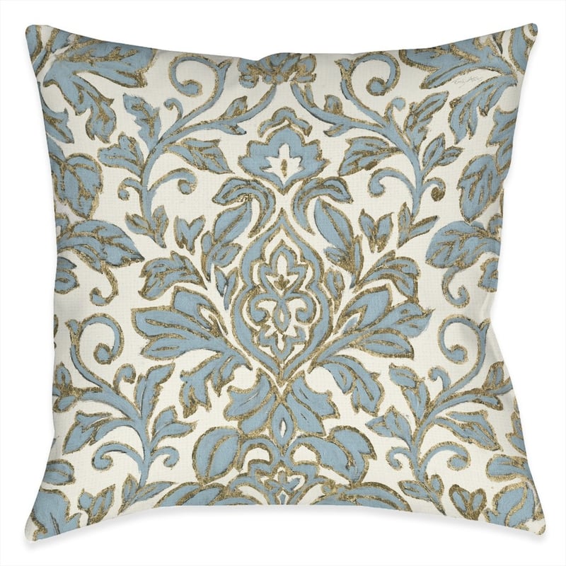 Laural Home Antique Damask Decorative Throw Pillow - 18x18