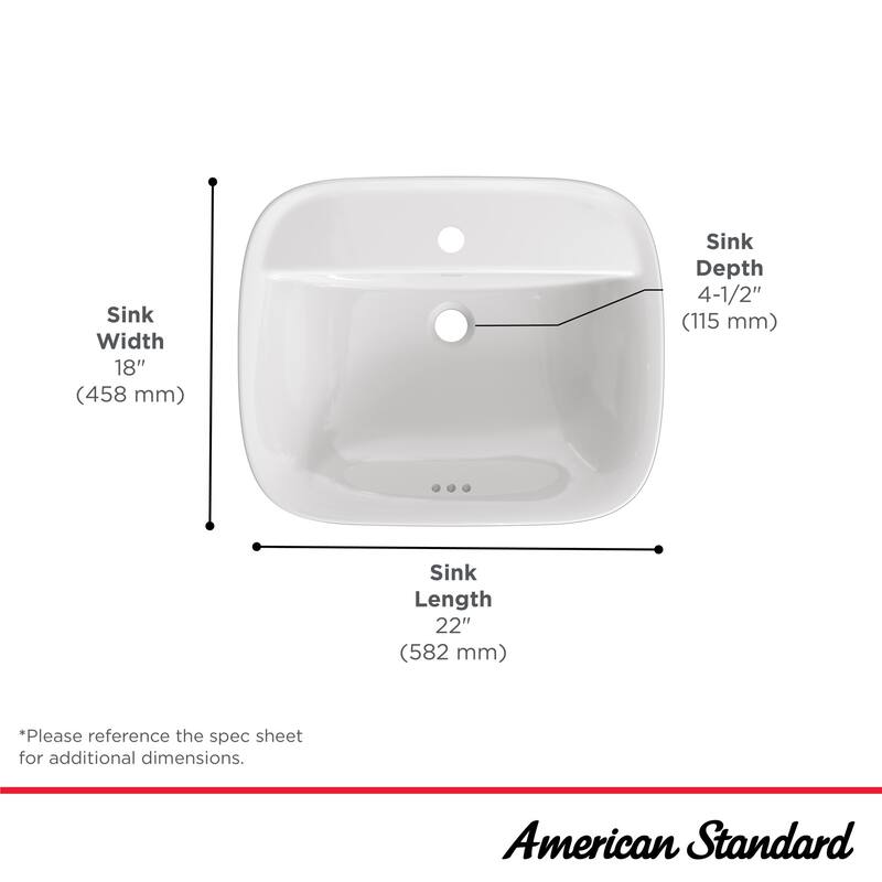 American Standard 1721.001 Aspirations 22" Rectangular Vitreous China