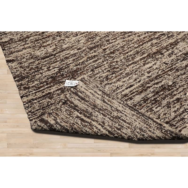 LoomBloom Beige Flatweave Oriental Rug with Hand Woven 100% Wool - 9' 6'' x 11' 7''
