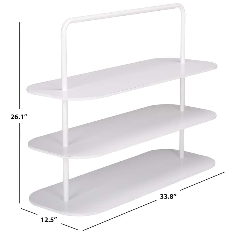 SAFAVIEH Home Jordan 3 Tier Metal Shoe Rack - 34"W x 13"D x 26"H