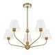 preview thumbnail 4 of 3, Xavier 5 Light Vibrant Gold + White Chandelier