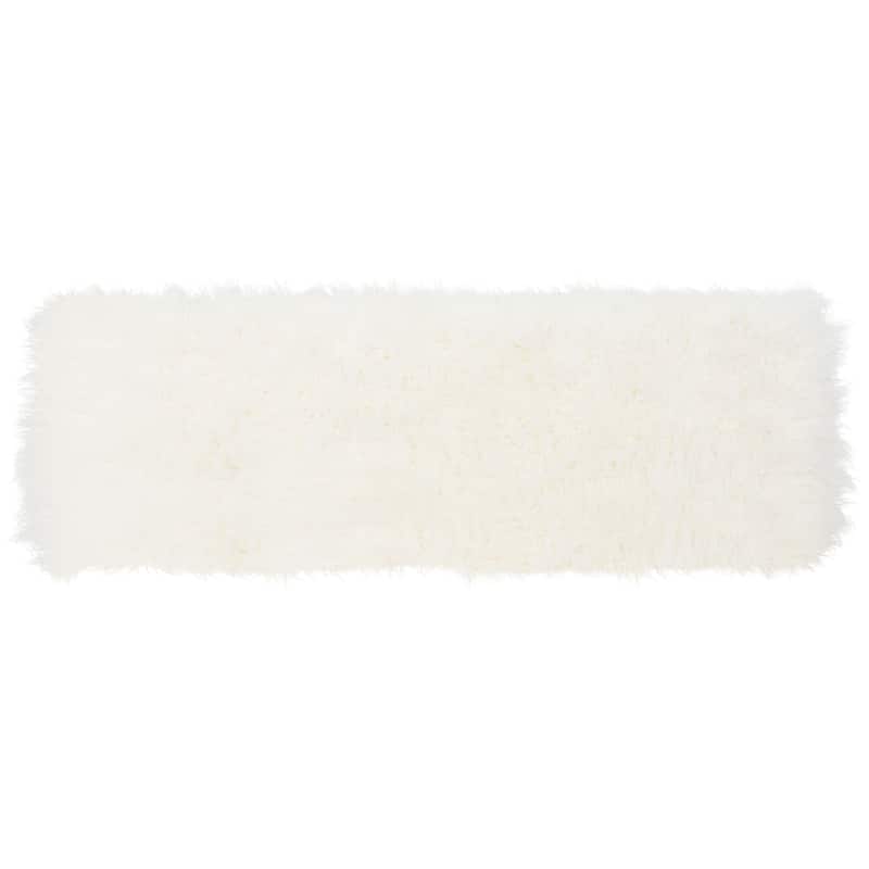 SAFAVIEH Melody White Faux Sheepskin Bench - 48Wx16Dx20H