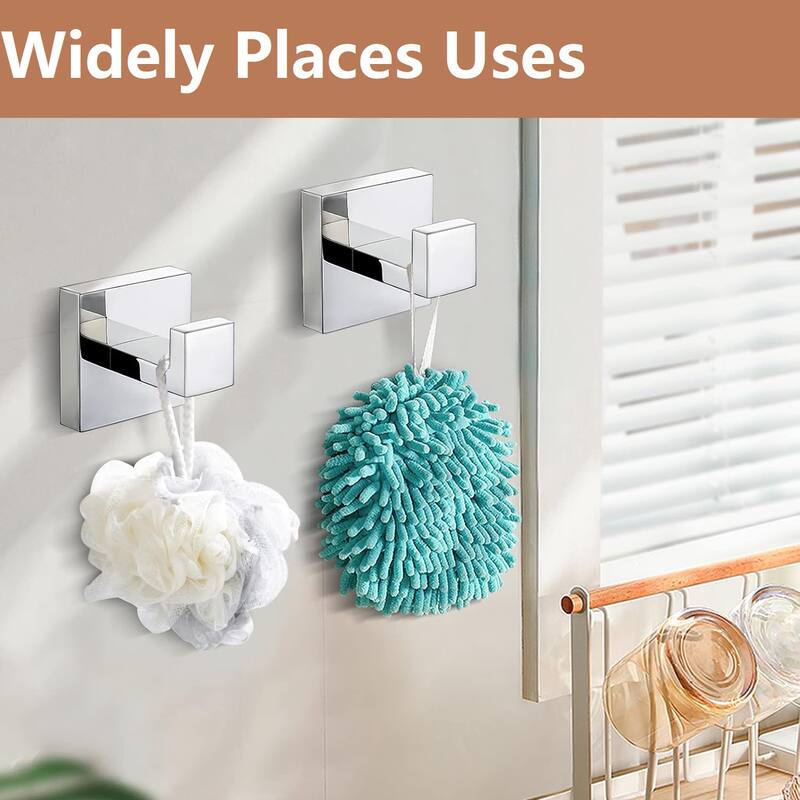 Towel Hooks for Bathrooms,SUS 304 Stainless Steel Coat Hook,Heavy Duty Towels Holder Hooks,8 Pack