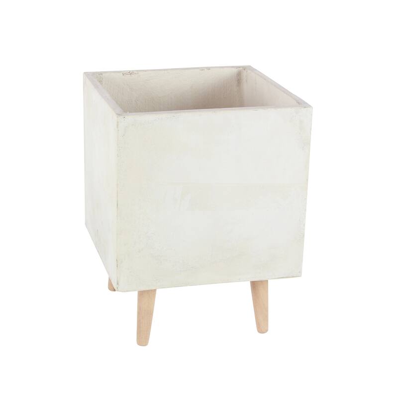 White Light Grey or Grey Fiber Clay Boho Modern Planter Pot (Set of 2) - S/2 15", 18"H