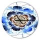 preview thumbnail 9 of 8, Designart 'Dark Blue Fractal Flower' Oversized Modern Wall CLock 16 in. wide x 16 in. high