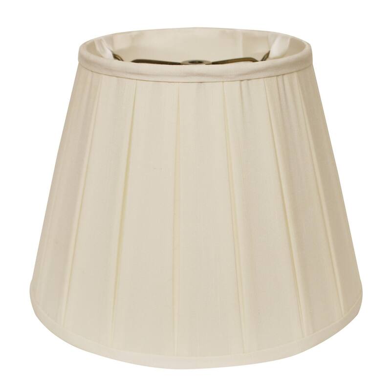 HomeRoots 11" Ivory Slanted Crimped Box Shantung Lampshade - 11