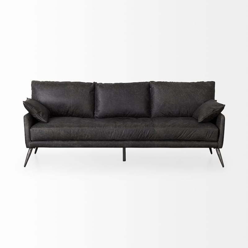Cochrane II Brown Genuine Leather Sofa - 82.0L x 33.0W x 32.3H