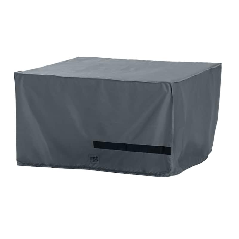 Portofino Comfort 6 Piece Polyester Outdoor Patio Sectional Fire Deluxe Furniture Covers - Grey