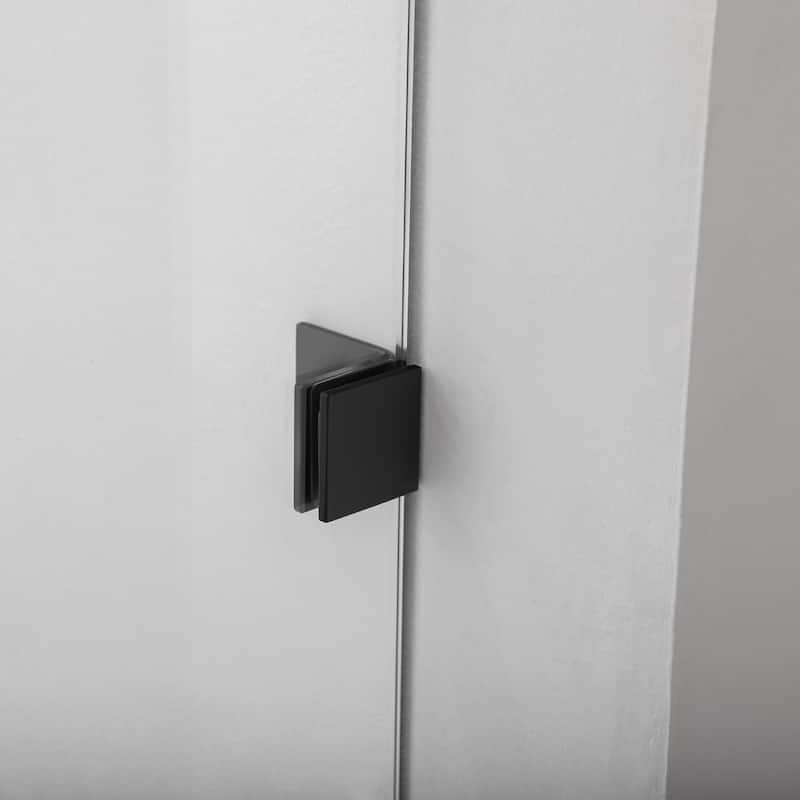 Villena 60" W x 78" H Single Sliding Shower Enclosure,Matt Black - 60 inches
