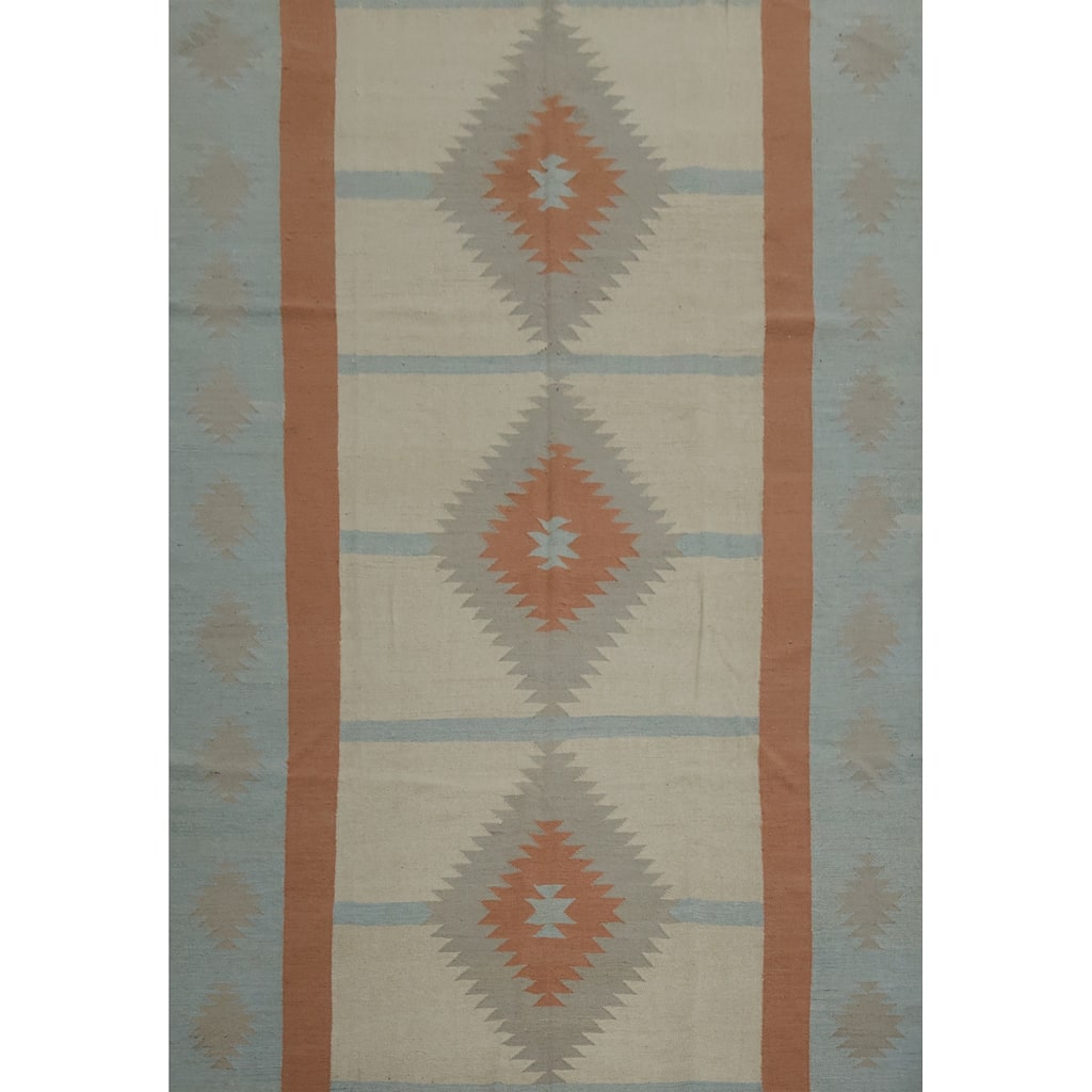 Hand Woven Oriental 100% Wool Carpet Southwestern Tribal Multi-Colored Kilim Area Rug - 10' 0'' X 7' 11''