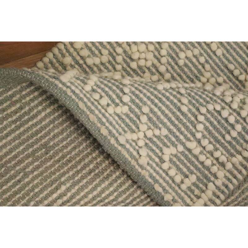 Hand Knotted Oriental 100% Wool Carpet Modern Geometric Beige & Ivories Modern Gotti Design Area Rug - 3' 11'' X 2' 4''