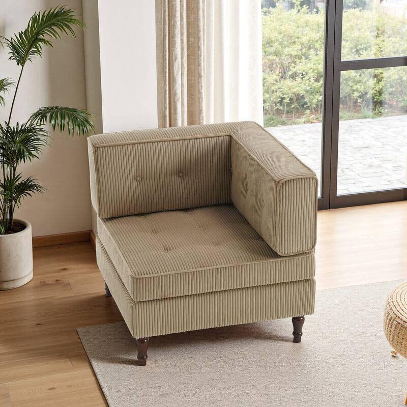 UIXE Corduroy Modular Corner Sofa Lounge Corner Arm Chair