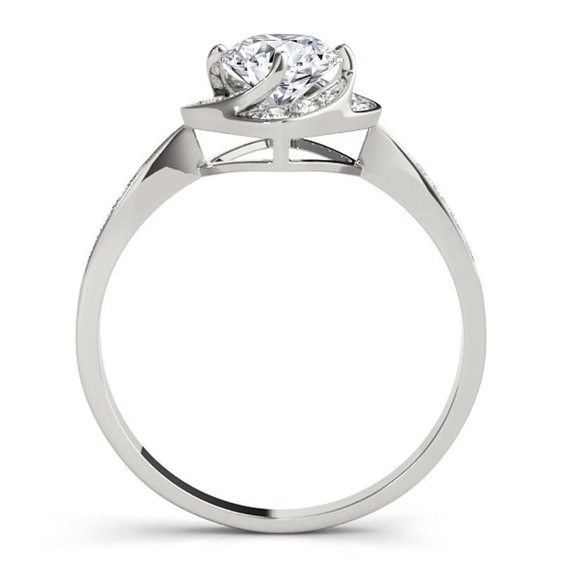 Auriya 14k White Gold Lab Grown Round Diamond Halo Engagement Ring 0.50 to 5.00 ct. tw. (F-G VS)