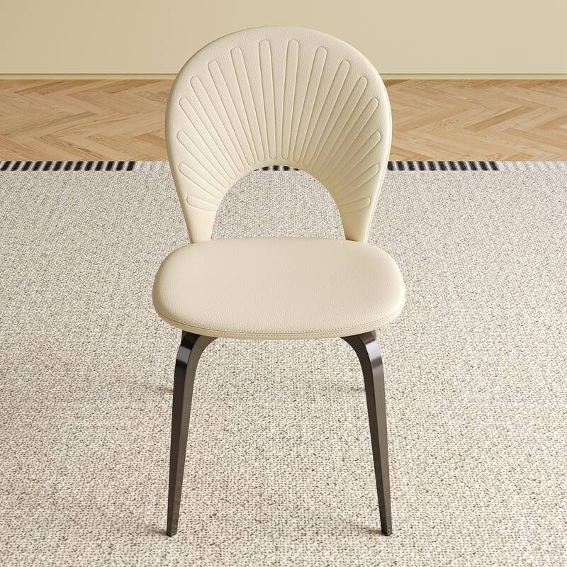 Dining Chairs with Metal Legs & Backrest with 2 pieces