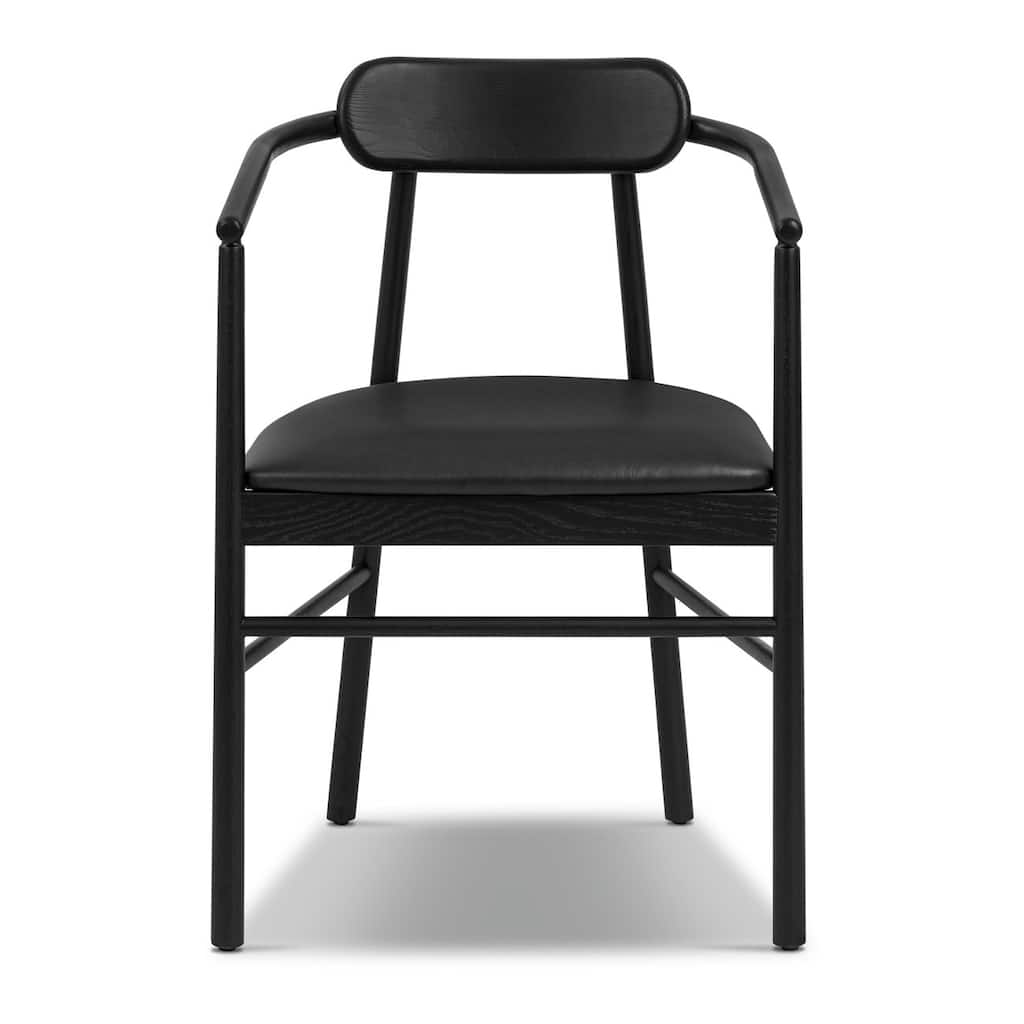 Poly & Bark Scanden Wood Dining Chair With Genuine Leather Seat