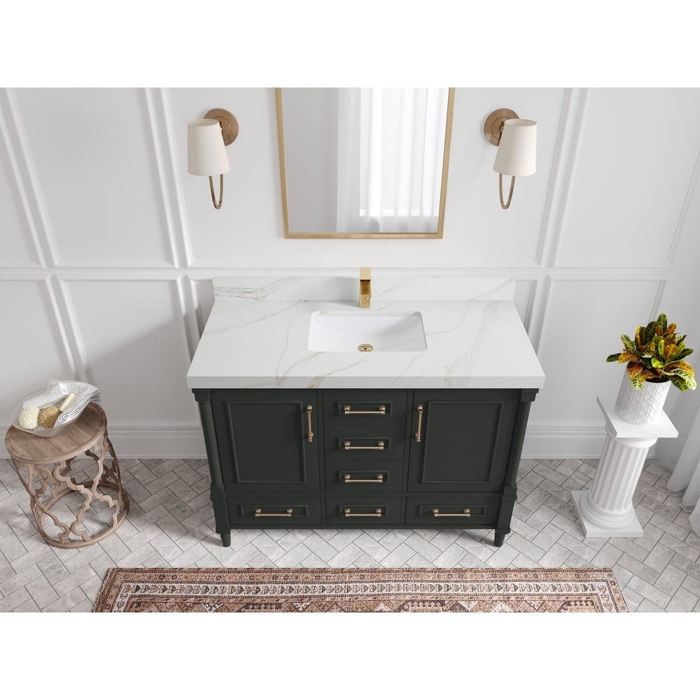 Willow Collections 48 in. W x 22 in. D Aberdeen Single Bowl Sink Bathroom Vanity with Countertop