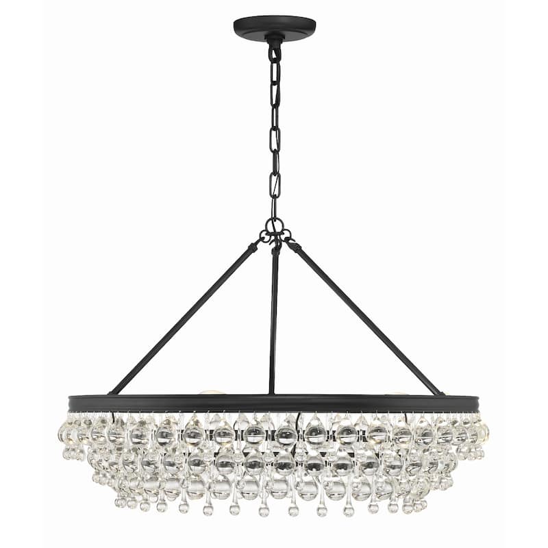 Calypso 6 Light Matte Black Chandelier - 30"W x 20"H x 30"D