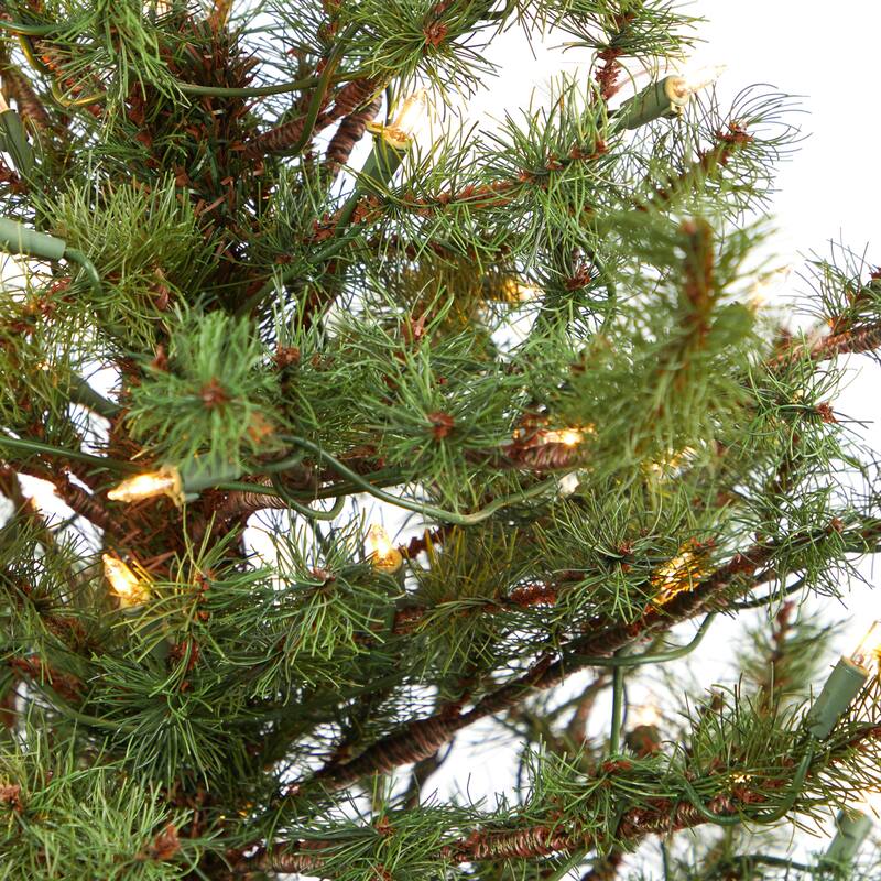 4.5' Artificial Christmas Tree with 100 Lights in Decorative Planter
