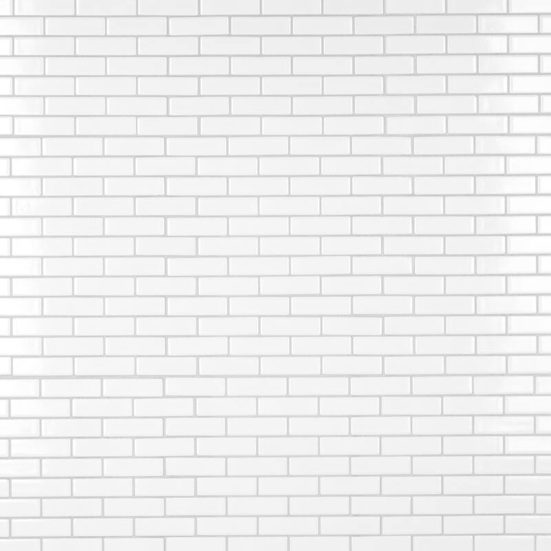 Merola Tile Metro Brick Subway Glossy White 10-1/4" x 11-1/2" Porcelain Mosaic Tile