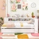 preview thumbnail 3 of 7, Twin Size Daybed Platform Bed Frame with Trundle and Bedside Shelves