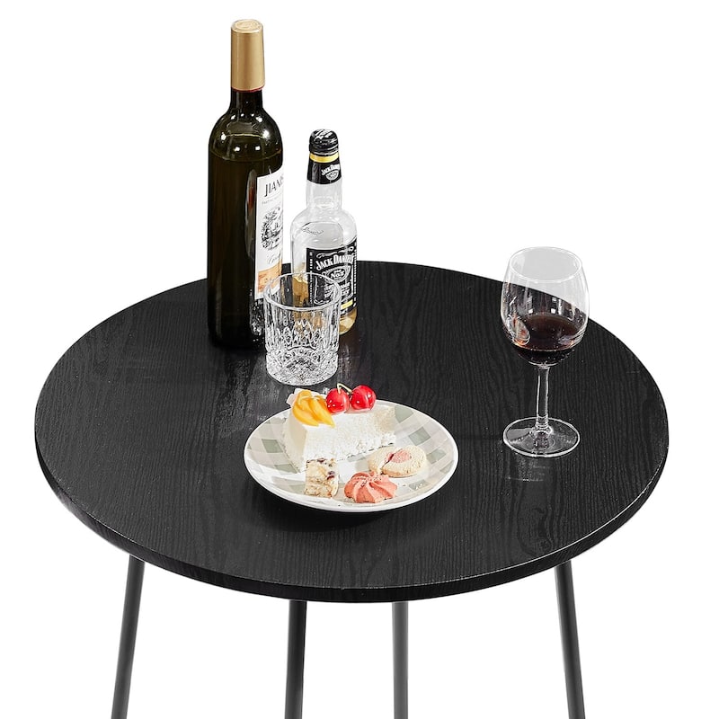 VECELO 3 Piece Pub Dining Table Set, Modern Round bar Table Set (Set of 3)